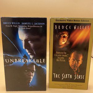 The Sixth Sense & Unbreakable VHS TAPES - bruce willis - M Night Shyamalan movie